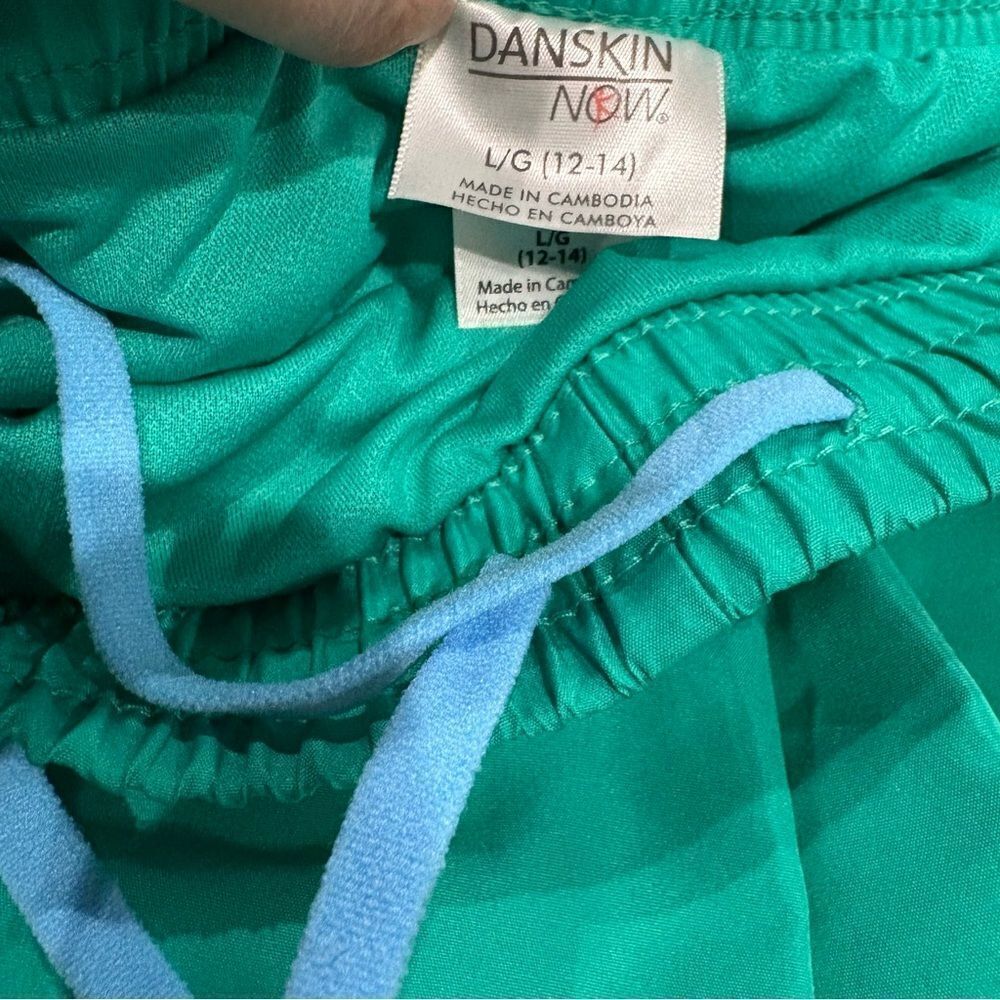 Danskin Women's Athletic Running Shorts Teal Coral Large - Picture 4 of 6